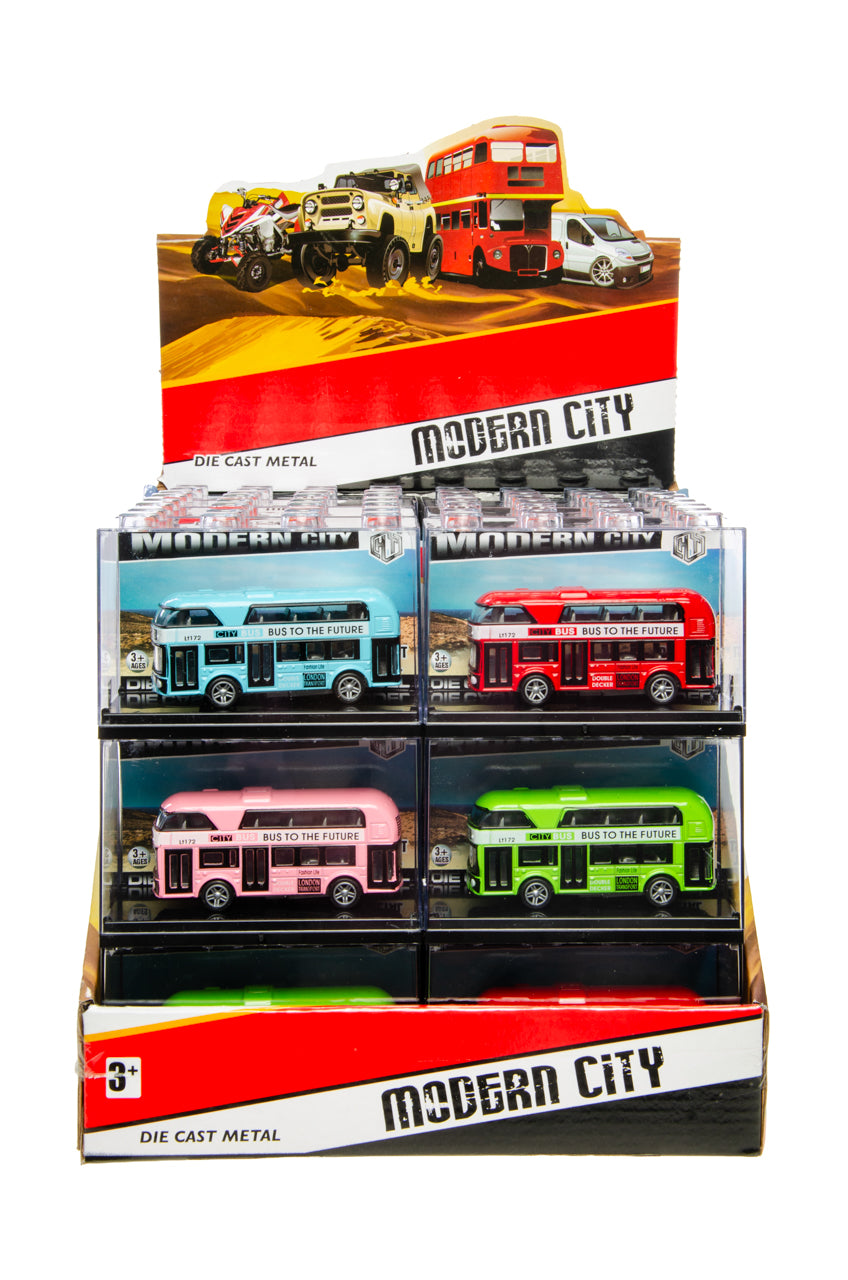 DIECAST DOUBLE-DECKER BUS PULL BACK