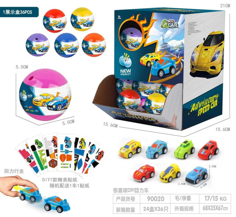 DIY PULL BACK RACECAR IN SURPRISE EGG