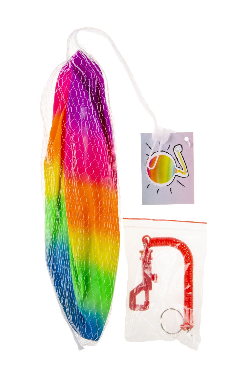 BEACHBAL MET SLEUTELH. 23CM IN NETJE