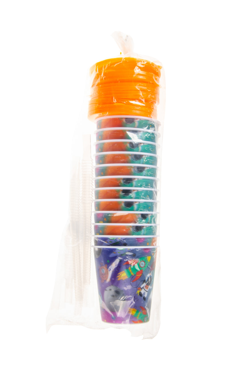 3D BEKER MET RIETJE EN DEKSEL. RUIMTE