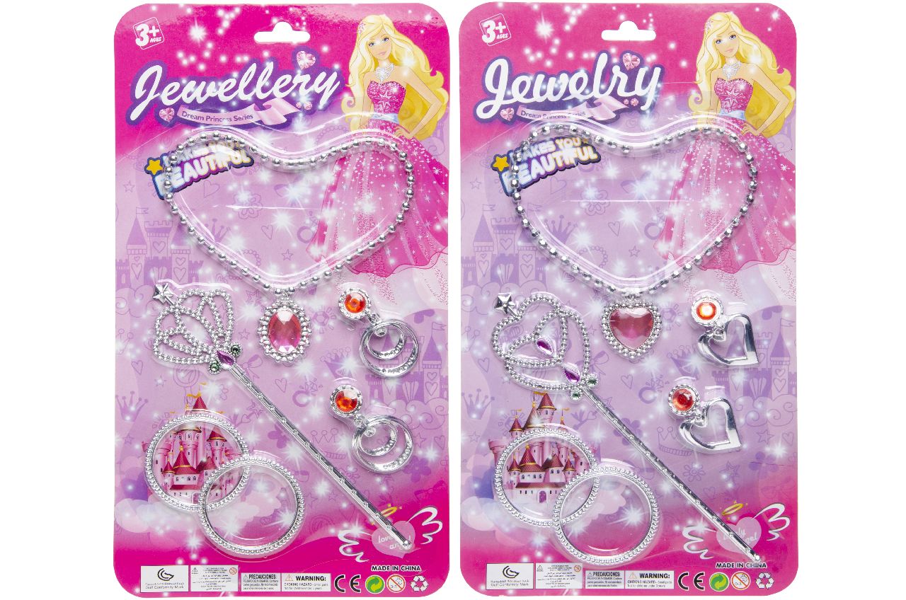 ROZE SCHOONHEIDSSET MET STAF EN KETTING