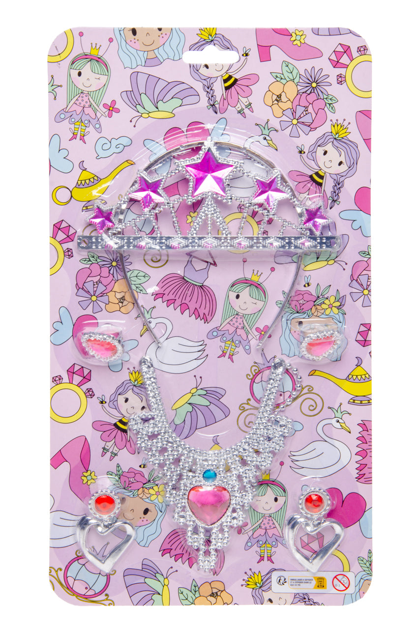 ROZE SCHOONHEIDSSET MET TIARA KETTING
