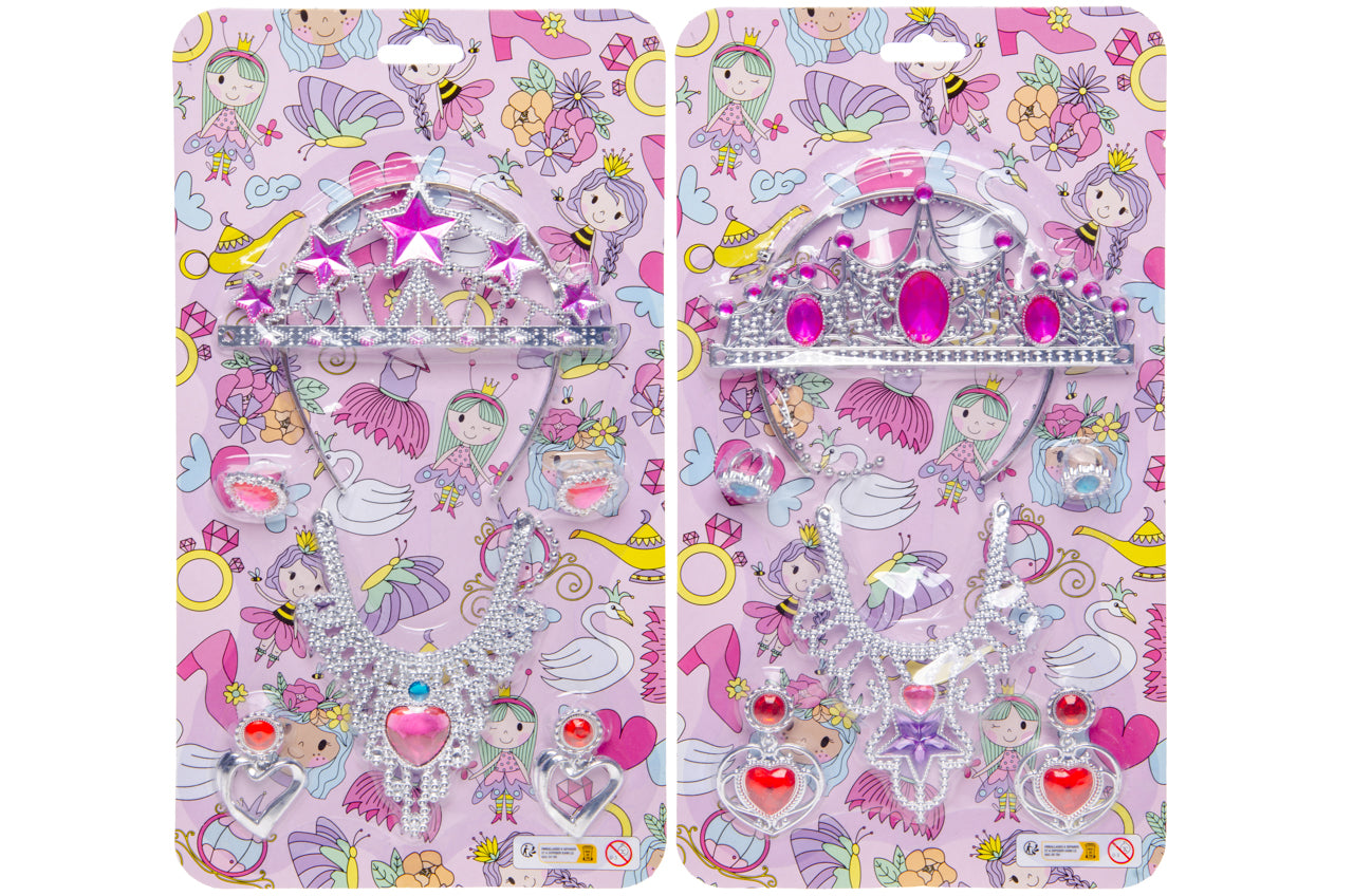 ROZE SCHOONHEIDSSET MET TIARA KETTING