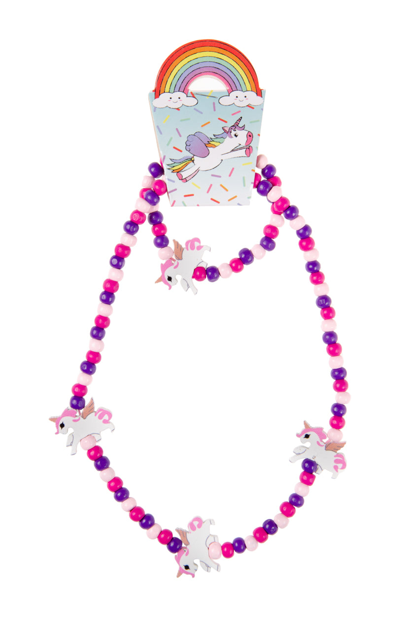 HOUTEN ARMBAND EN KETTING EENHOORN