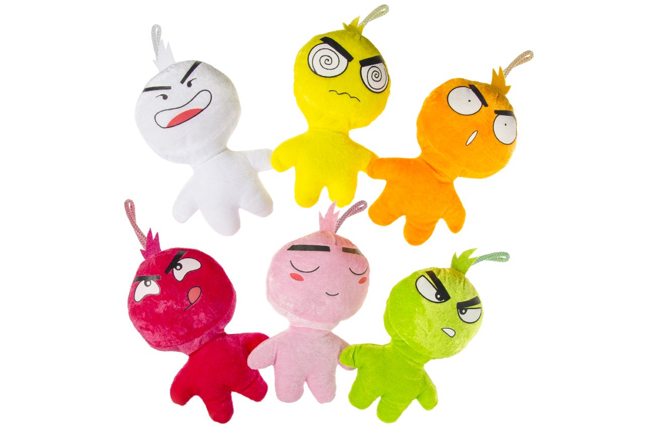 PLUCHE EMOTIE FIGUURTJES 6ASS