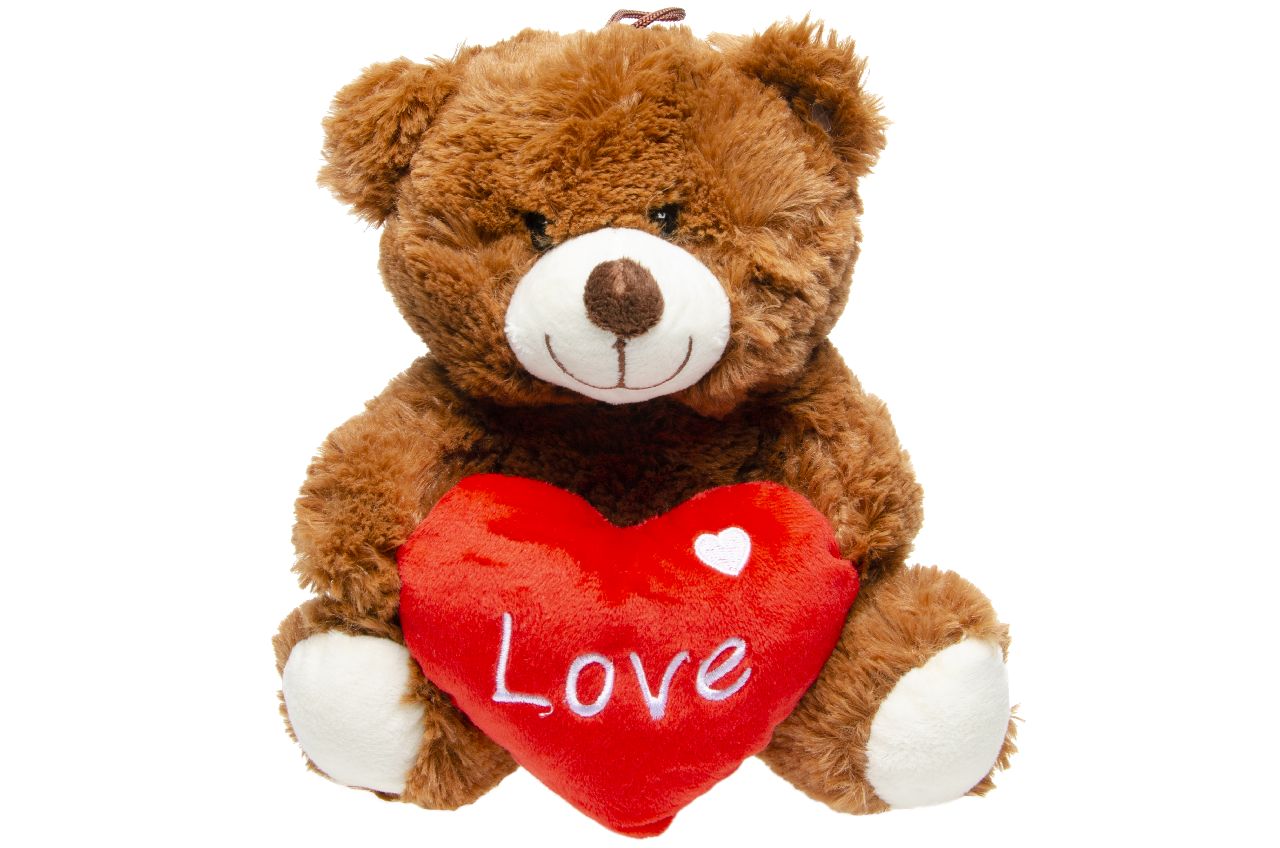 PLUCHE BEAR MET HART. 2ASS