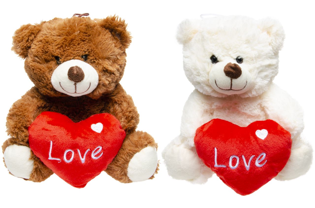 PLUCHE BEAR MET HART. 2ASS