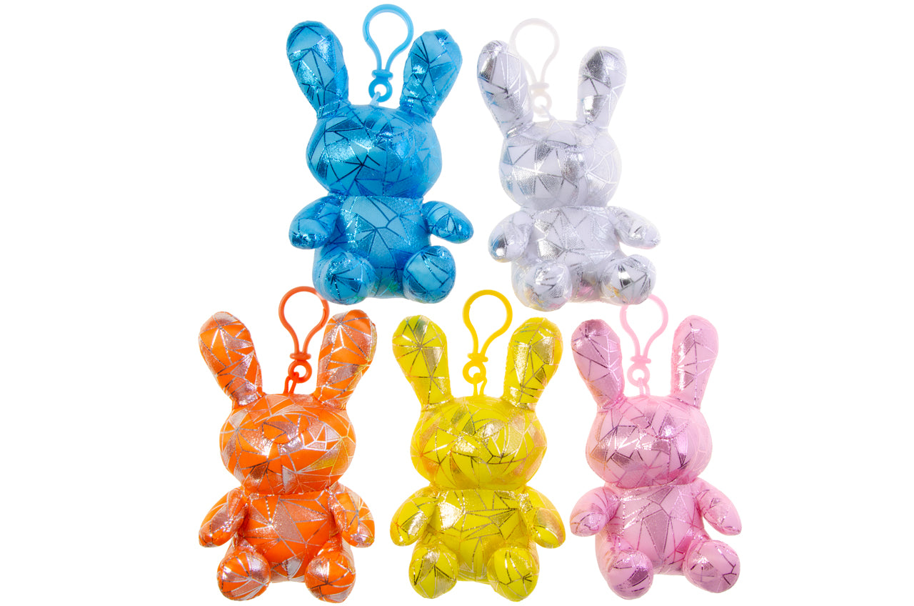 PLUSH. METALLIC BUNNY WITH KC