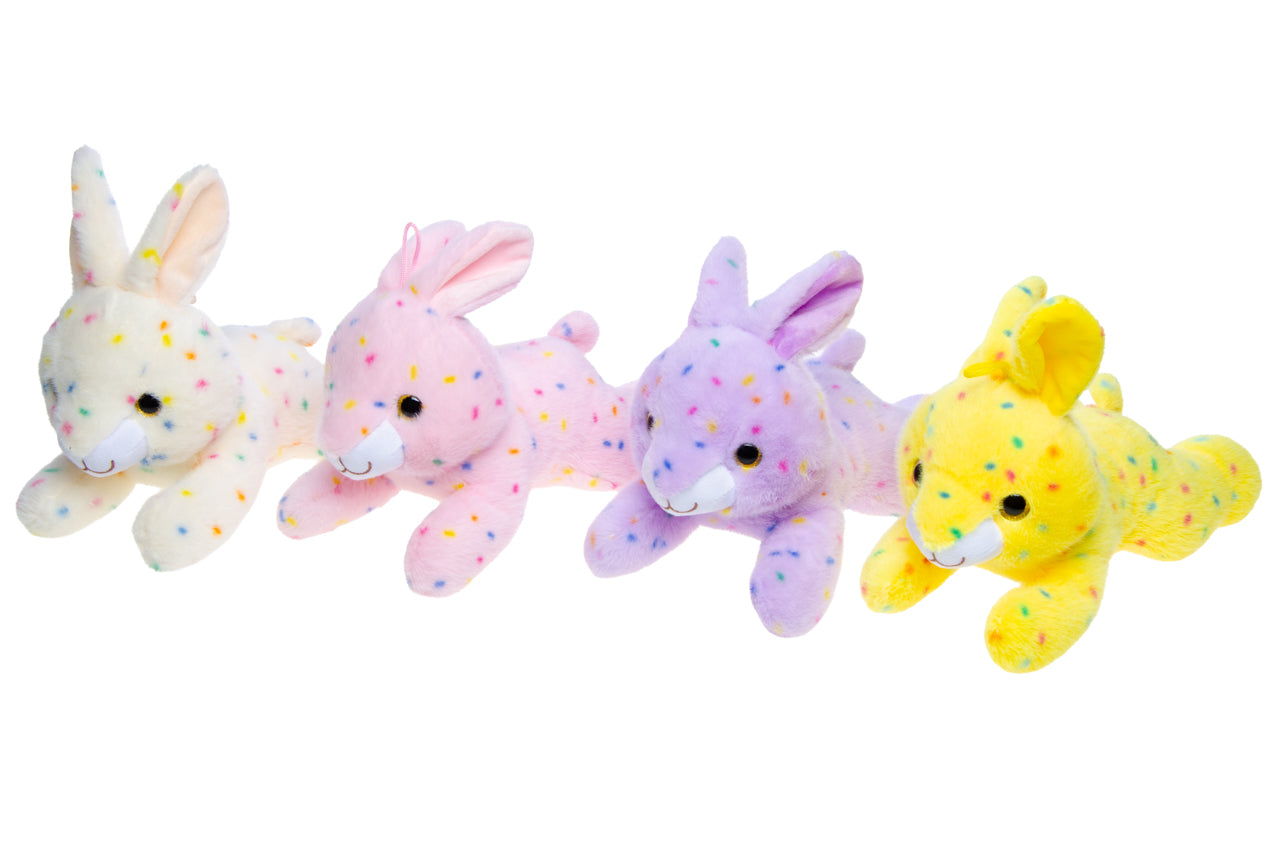 PLUSH. LYING RABBIT W BEANS