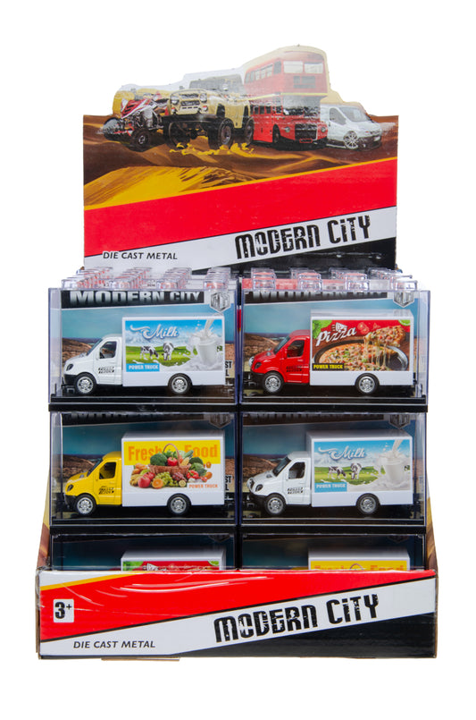 DIECAST DELIVERY FOOD TRUCK PULL BACK