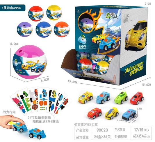 DIY PULL BACK RACECAR IN SURPRISE EGG
