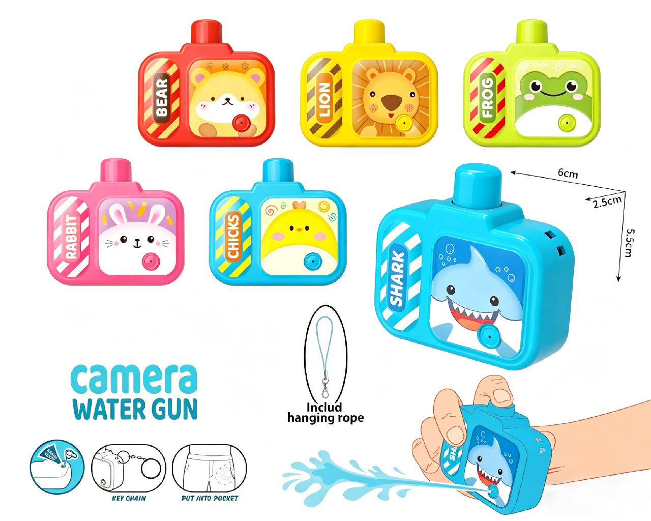 WATERGUN CAMERA W KEYCHAIN ROPE PP