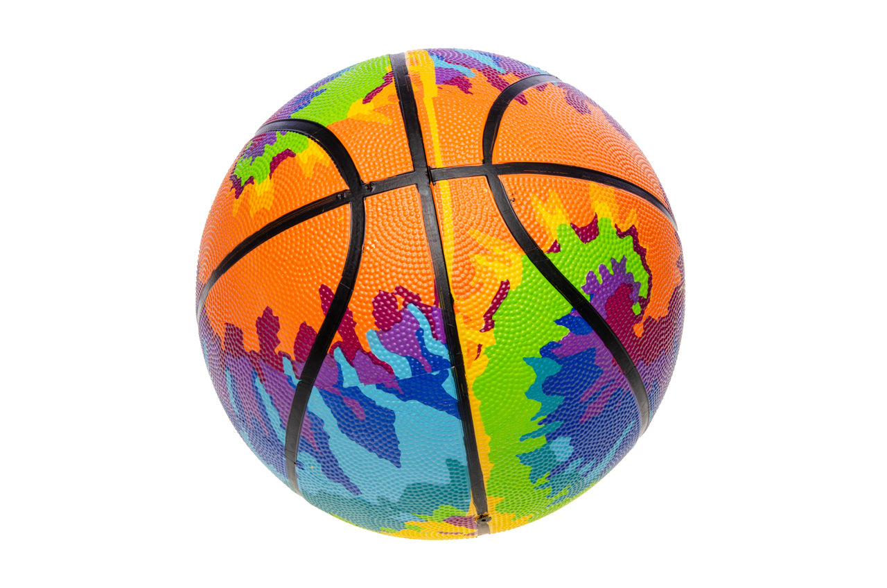 NO. 7 BASKETBALL WITH NET. DEFLATED. PAINT