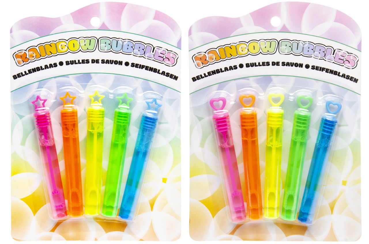 5X REGENBOOGBUBBLES OP KAART