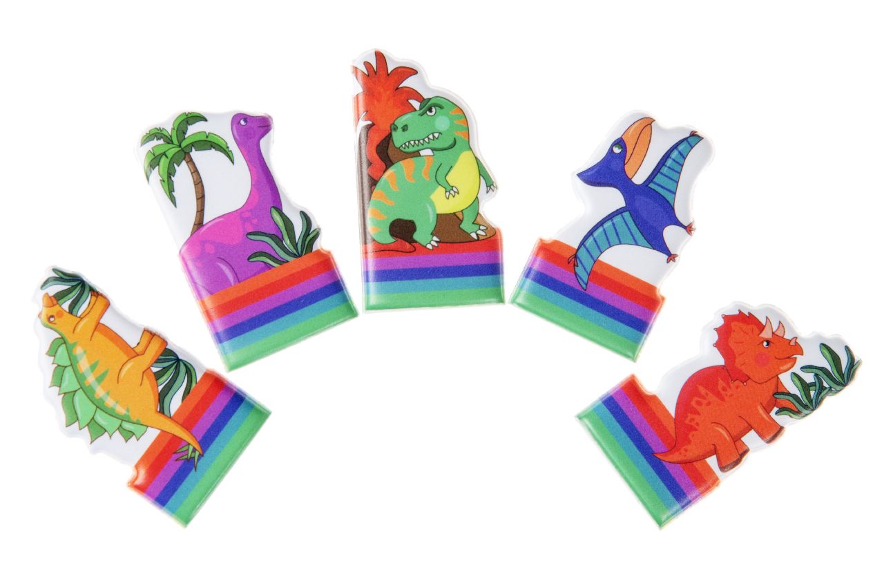 5ST VINGERPOPPETJES DINOSAURUS