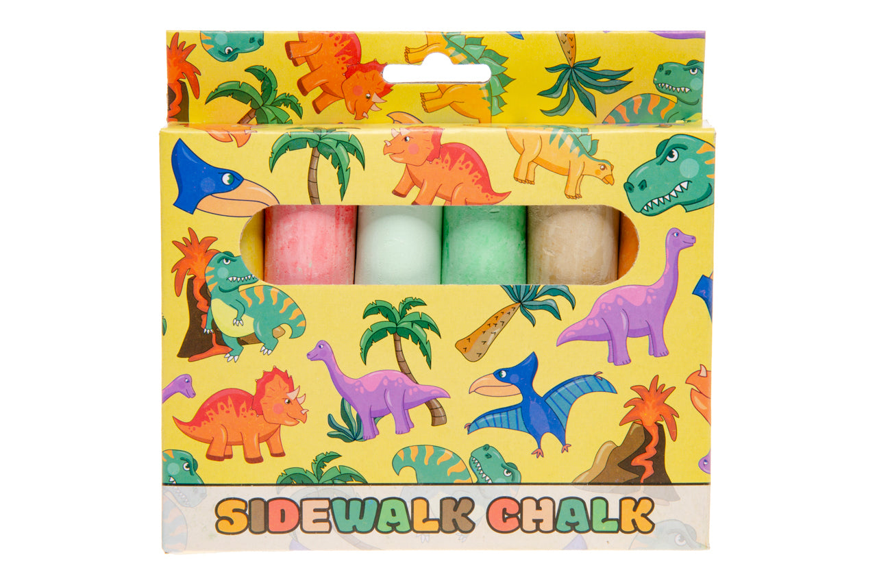 6PCS SIDEWALK CHALK DINOSAUR