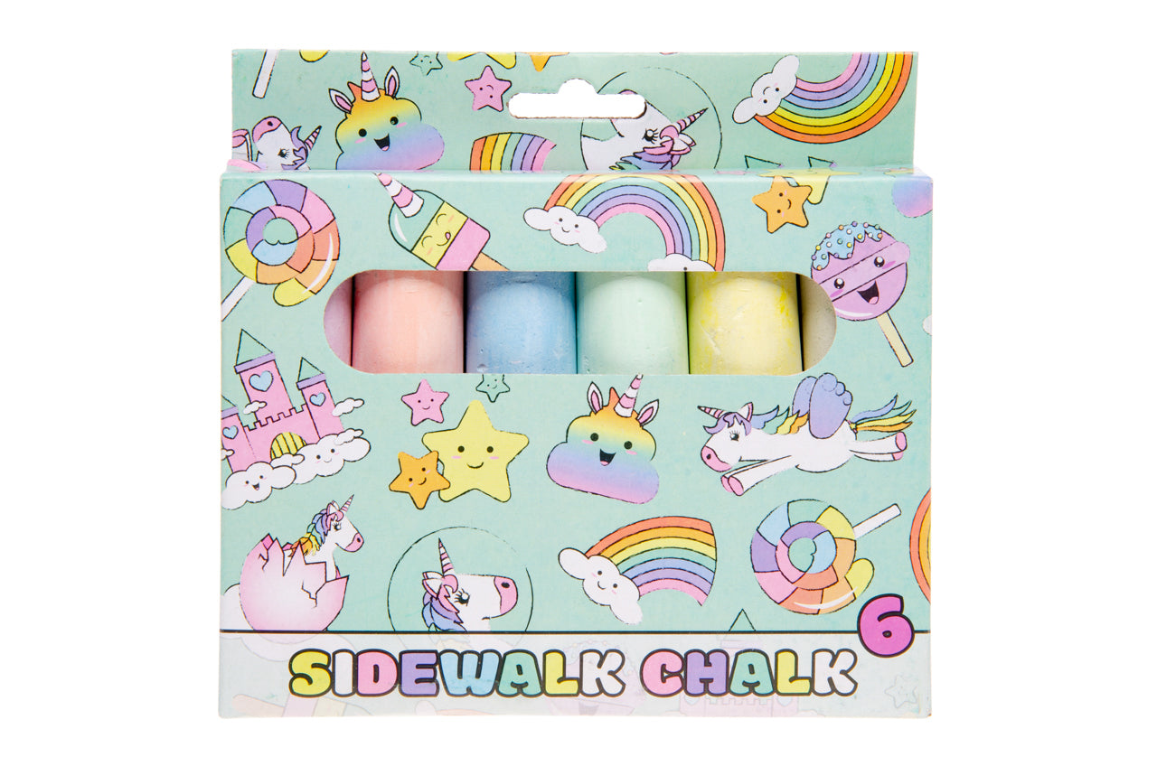6PCS SIDEWALK CHALK UNICORN