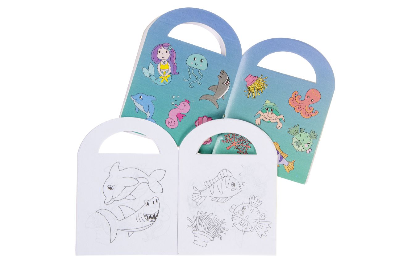 KLEURBOEKJE MET STICKERS. ZEEDIEREN S