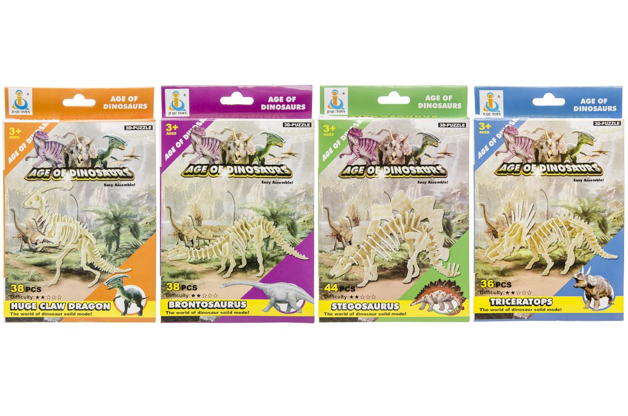 3D DINOSKELET TE MONTEREN 4ASS