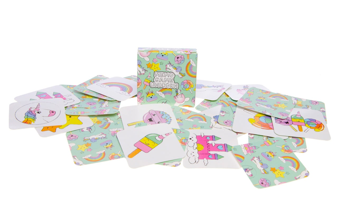 MINI MEMO GAME 28 CARDS. UNICORN