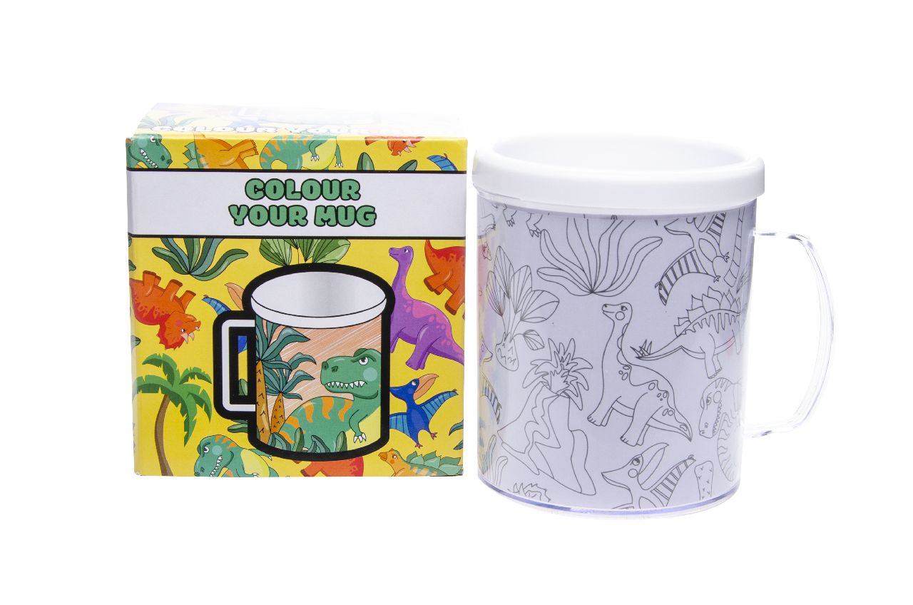 KLEUR JE EIGEN BEKER! DINOSAURUS