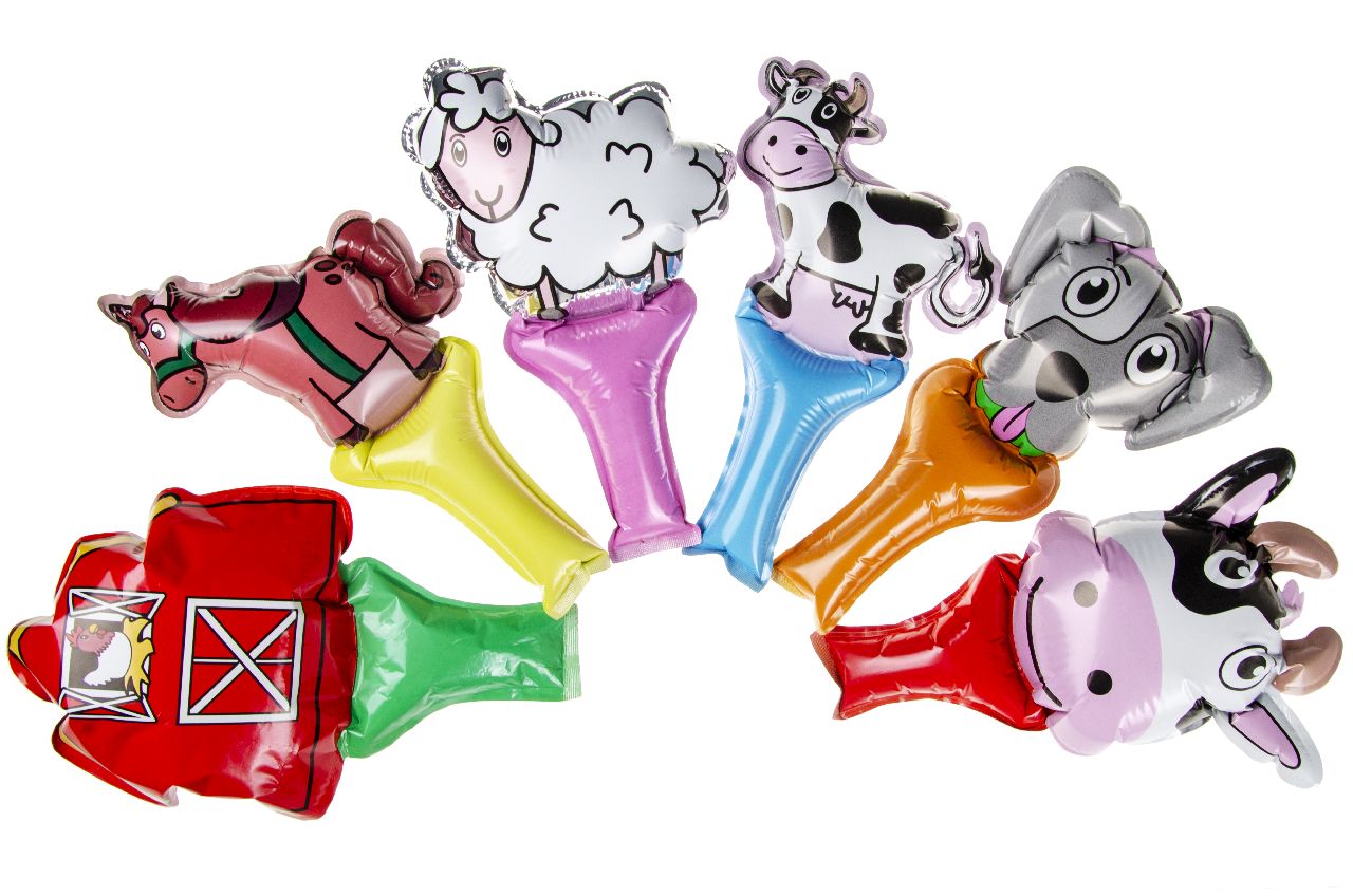 ZELFOPBLAASBARE BALLON. BOERDERIJDIEREN