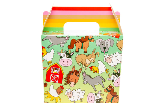 FOOD BOX FARM ANIMALS . PARTY LUNCH