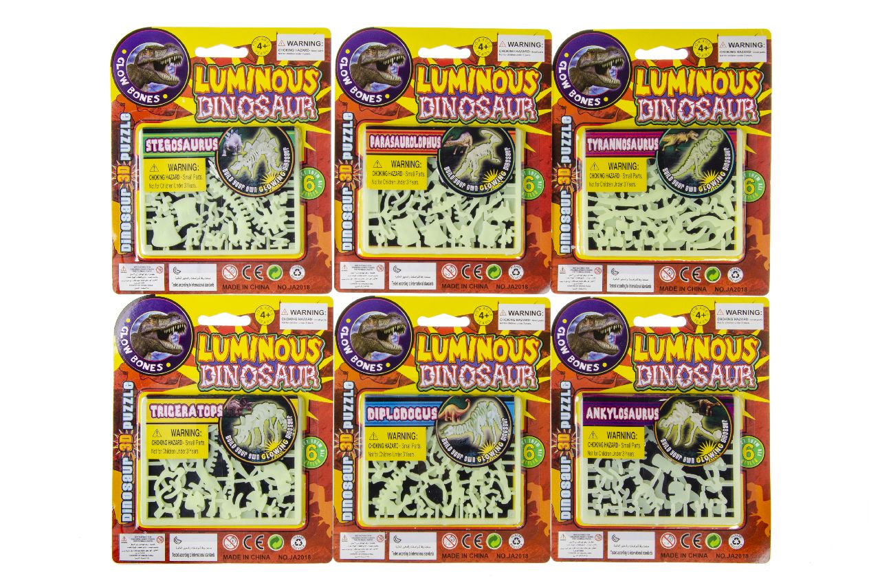 GLOW IN DARK. DINO. KAARTJE