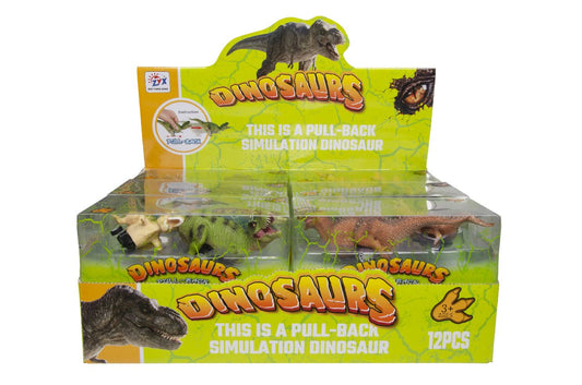 PULLBACK DINOSAUR W BABY DINO