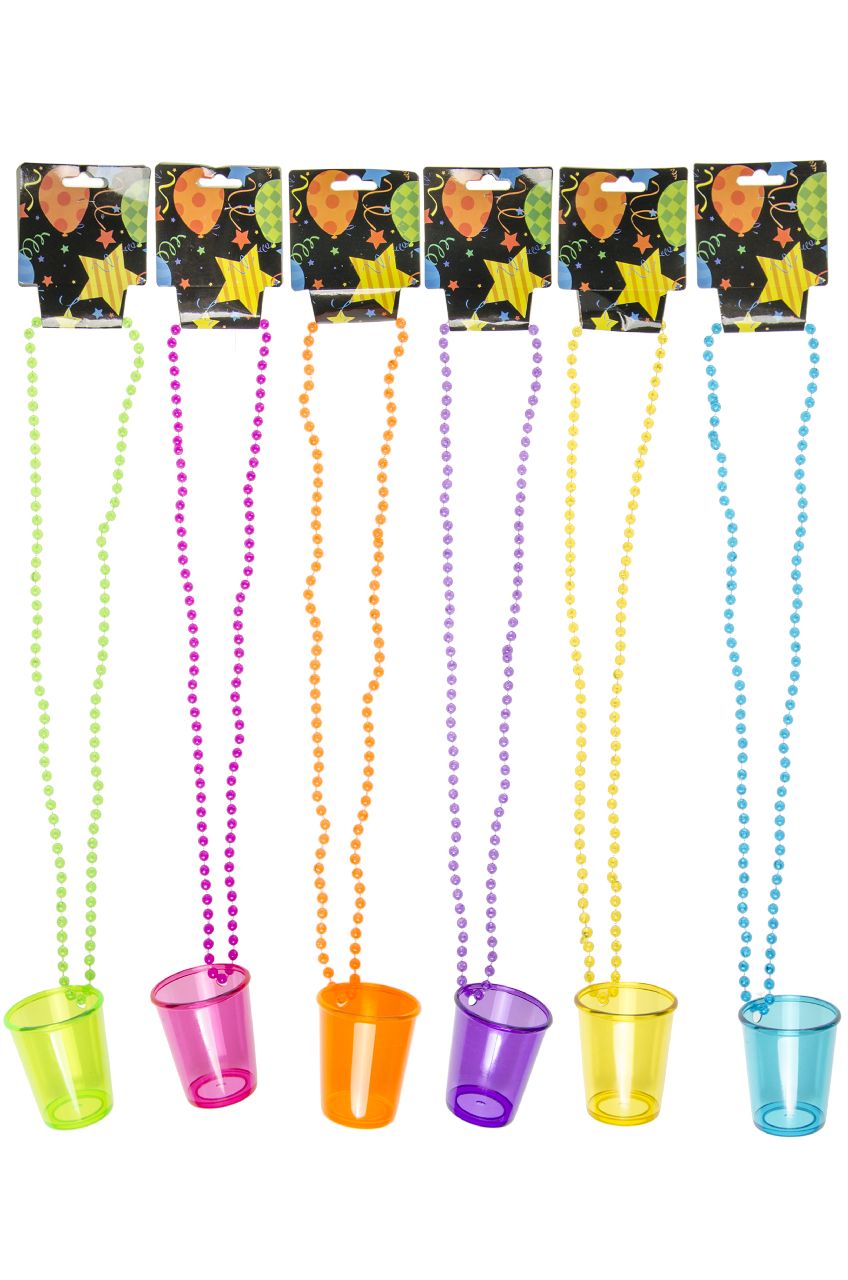 SHOTJES GLAS MET KETTING. 6ASS