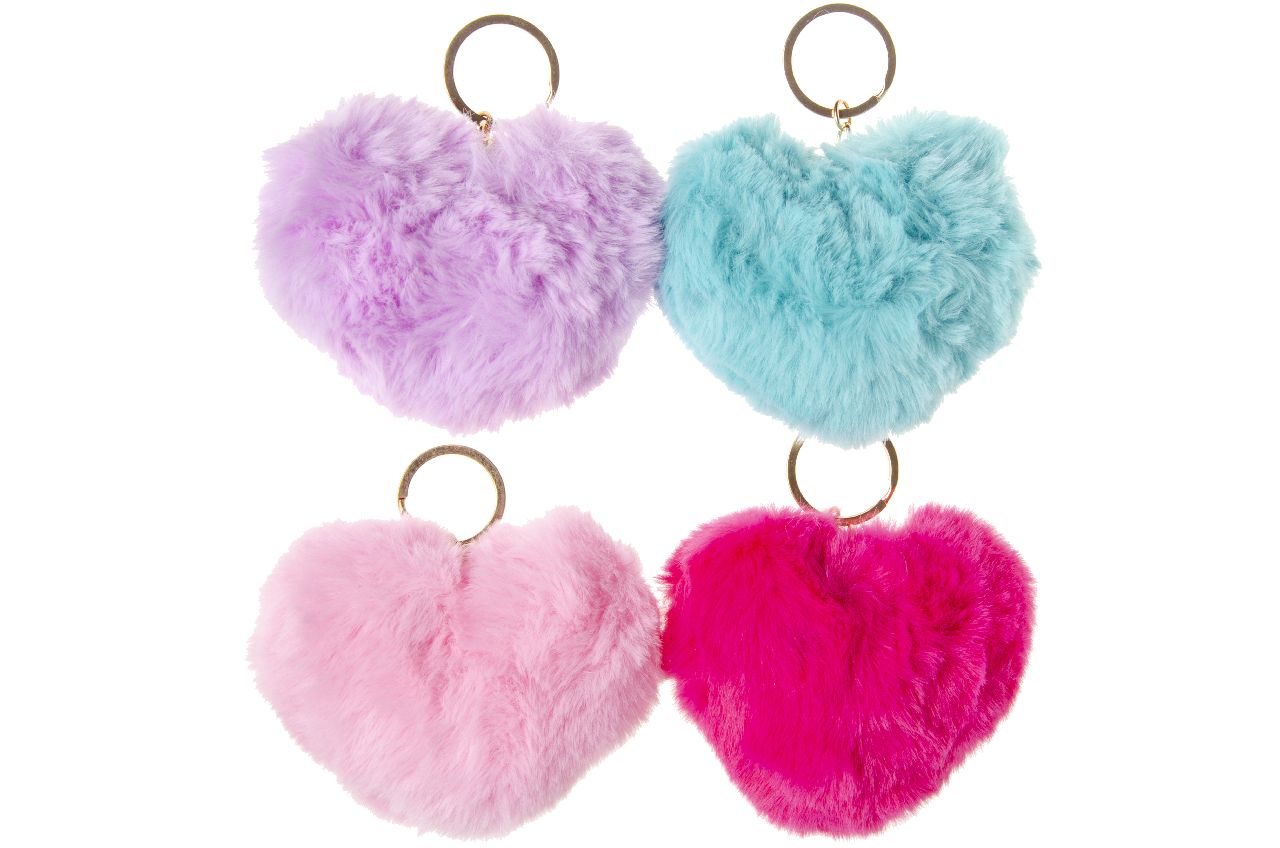 SLEUTELHANGER PLUIZIG HART. PASTEL