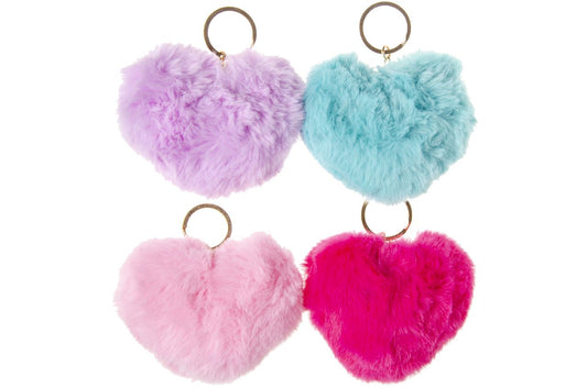 SLEUTELHANGER PLUIZIG HART. PASTEL